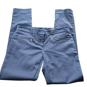 Club Monaco Black Pants Trousers Vegan Leather Pocket Details Slim Leg sz 4